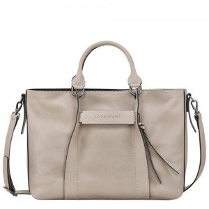 Longchamp 3D L Leather Håndveske Dame Clay | NOZU9029