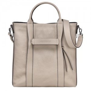 Longchamp 3D L Tote Leather Håndveske Dame Clay | NOYX9043