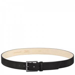 Longchamp 3D Leather Belte Herre Svarte | NOTC7077