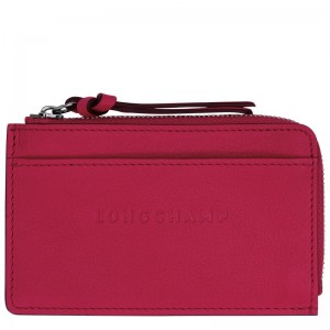 Longchamp 3D Leather Kortholder Dame Magenta | NOWN8530