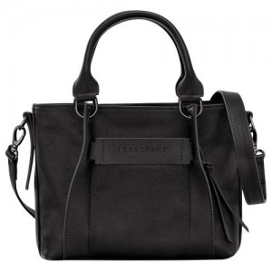 Longchamp 3D S Leather Håndveske Dame Svarte | NOXY9028