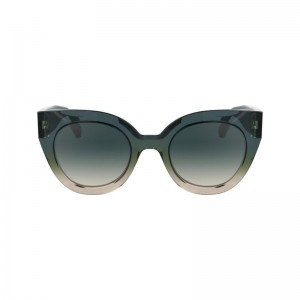 Longchamp Acetate Solbriller Dame Blå Beige | NOFD7918