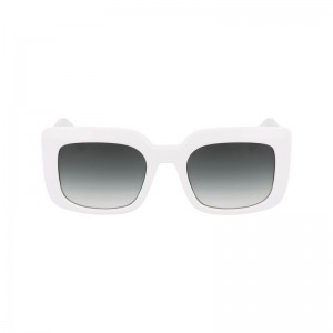 Longchamp Acetate Solbriller Dame Hvite | NOTC7900