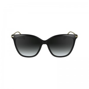 Longchamp Acetate / Metal Solbriller Dame Svarte | NOCT7935