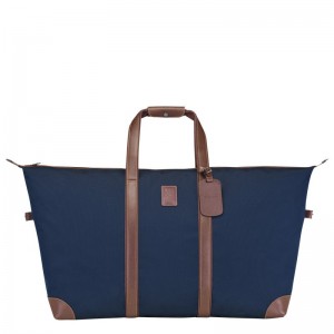 Longchamp Boxford L Recycled canvas Reiseveske Dame Blå | NOEB8323