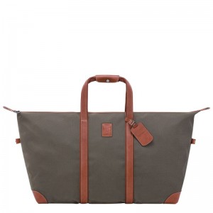 Longchamp Boxford L Recycled canvas Reiseveske Dame Brune | NOWN8322