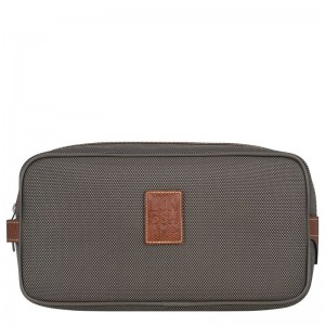 Longchamp Boxford Recycled canvas Toalettposer Dame Brune | NORV8213