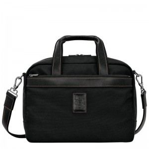 Longchamp Boxford S Recycled canvas Reiseveske Dame Svarte | NOUZ8327