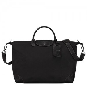 Longchamp Boxford S Recycled canvas Reiseveske Dame Svarte | NODF8308