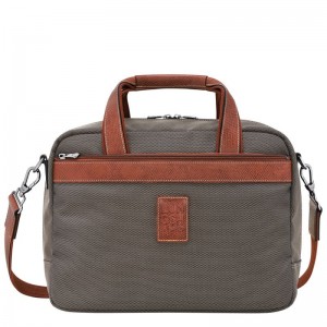 Longchamp Boxford S Recycled canvas Reiseveske Herre Brune | NOSG7240
