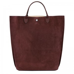 Longchamp Cabas M Tote Leather Håndveske Dame Burgunder | NOFD9191