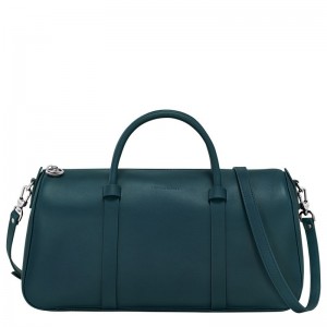 Longchamp Daylong L Leather Håndveske Dame Blå | NOSG9141