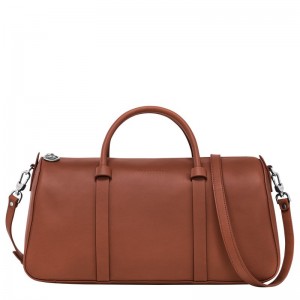 Longchamp Daylong L Leather Håndveske Dame Cognac | NODF9140