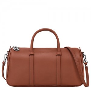 Longchamp Daylong M Leather Håndveske Dame Cognac | NOJP9032