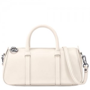 Longchamp Daylong S Leather Håndveske Dame Ecru | NOKO9031