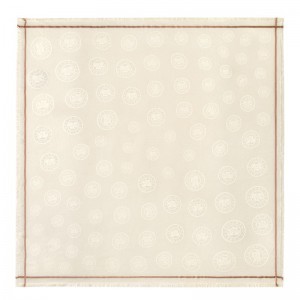 Longchamp La MÉdaille Shawl Cotton blend Stoles Herre Ivory | NOWN7074