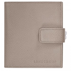 Longchamp Le FoulonnÉ Compact Leather Lommebok Dame Turtledove | NOEB8583