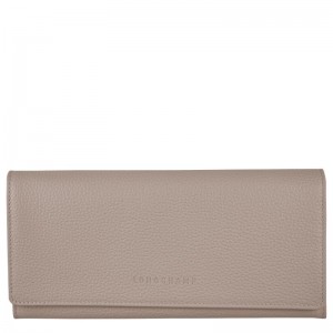Longchamp Le FoulonnÉ Continental Leather Lommebok Dame Turtledove | NOQM8580