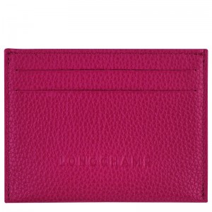 Longchamp Le FoulonnÉ Leather Kortholder Dame Beetroot | NOAH8487