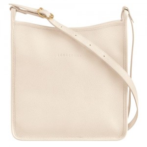 Longchamp Le FoulonnÉ M Leather Crossbody Veske Dame Paper | NOIL8900