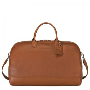 Longchamp Le FoulonnÉ M Leather Reiseveske Herre Caramel | NOQM7229