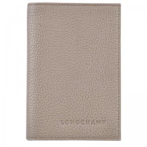 Longchamp Le FoulonnÉ Passport cover Leather Pouches Herre Turtledove | NOTC7285