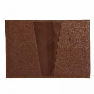 Longchamp Le FoulonnÉ Passport cover Leather Accessories Herre Caramel | NOEB7127