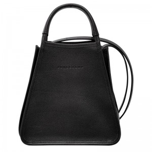 Longchamp Le FoulonnÉ S Leather Håndveske Dame Svarte | NOUZ9159