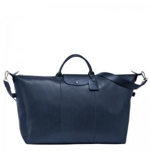 Longchamp Le FoulonnÉ S Leather Reiseveske Dame Marineblå | NOEB8318
