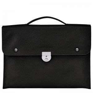 Longchamp Le FoulonnÉ S Leather Stresskoffert Herre Svarte | NOFD7631