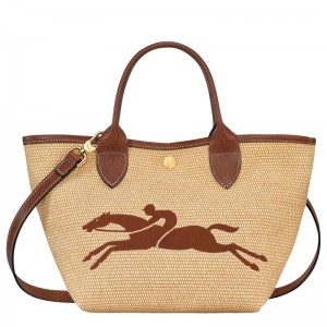 Longchamp Le Panier Pliage S Basket Canvas Håndveske Dame Brune | NOUZ9250
