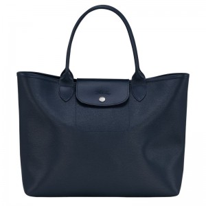 Longchamp Le Pliage City L Tote Canvas Håndveske Dame Marineblå | NORV9253