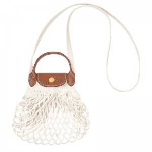 Longchamp Le Pliage Filet XS Mesh bag Canvas Pouches Dame Ecru | NOCT8403