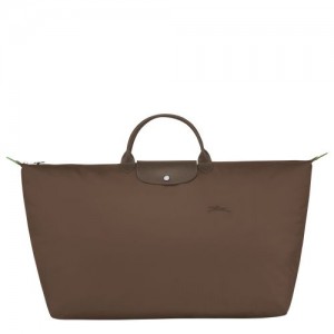 Longchamp Le Pliage Green M Recycled canvas Reiseveske Dame Terra | NOUZ8275