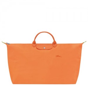 Longchamp Le Pliage Green M Recycled canvas Reiseveske Dame Oransje | NOYX8274
