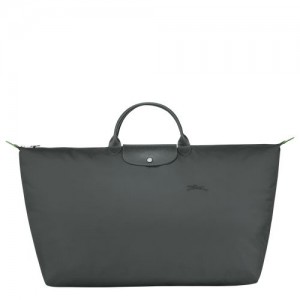 Longchamp Le Pliage Green M Recycled canvas Reiseveske Dame Graphite | NOTC8273