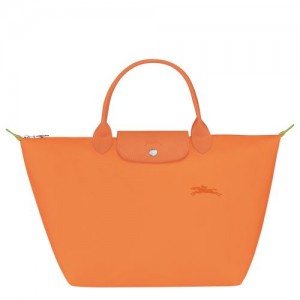 Longchamp Le Pliage Green M Recycled canvas Håndveske Dame Oransje | NOSG9060