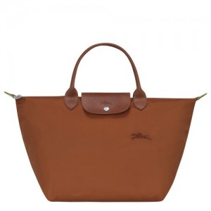 Longchamp Le Pliage Green M Recycled canvas Håndveske Dame Cognac | NOPJ9058