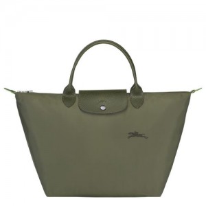Longchamp Le Pliage Green M Recycled canvas Håndveske Dame Forest | NOOK9057