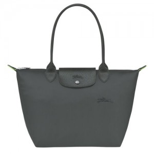 Longchamp Le Pliage Green M Tote Recycled canvas Skulderveske Dame Graphite | NOEB8786
