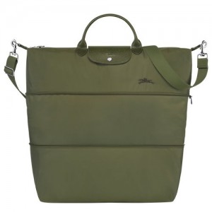 Longchamp Le Pliage Green expandable Recycled canvas Reiseveske Dame Forest | NOQM8269