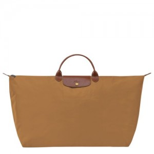 Longchamp Le Pliage Original M Recycled canvas Reiseveske Dame Fawn | NOMQ8294