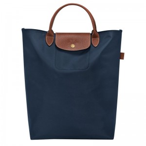 Longchamp Le Pliage Original M Tote Canvas Håndveske Dame Marineblå | NOFD9243
