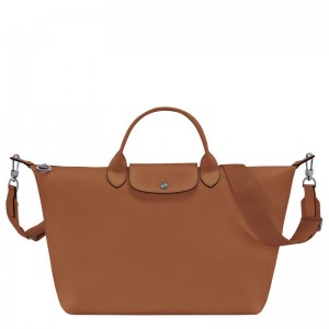 Longchamp Le Pliage Xtra L Leather Håndveske Dame Cognac | NOQM9204