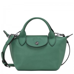 Longchamp Le Pliage Xtra XS Leather Håndveske Dame Sage | NOUZ9211
