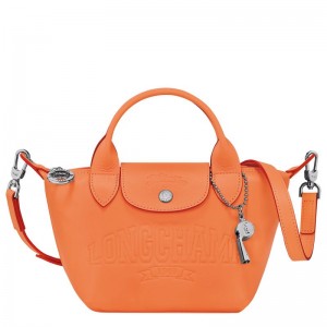 Longchamp Le Pliage Xtra XS Leather Håndveske Dame Oransje | NOAH9194