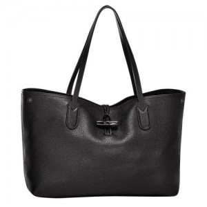 Longchamp Le Roseau Essential L Tote Leather Skulderveske Dame Svarte | NOXY8820
