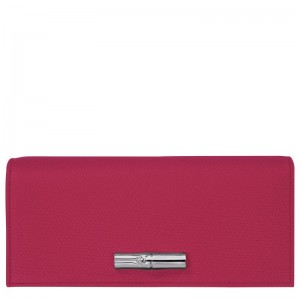 Longchamp Le Roseau Flap Leather Lommebok Dame Beetroot | NOCT8550