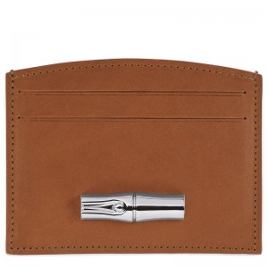 Longchamp Le Roseau Leather Kortholder Dame Cognac | NOUZ8535
