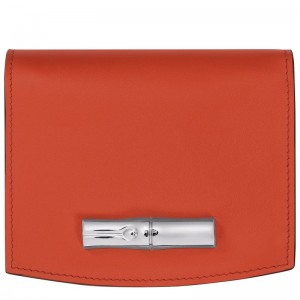 Longchamp Le Roseau Leather Lommebok Dame Paprika | NOJP8564